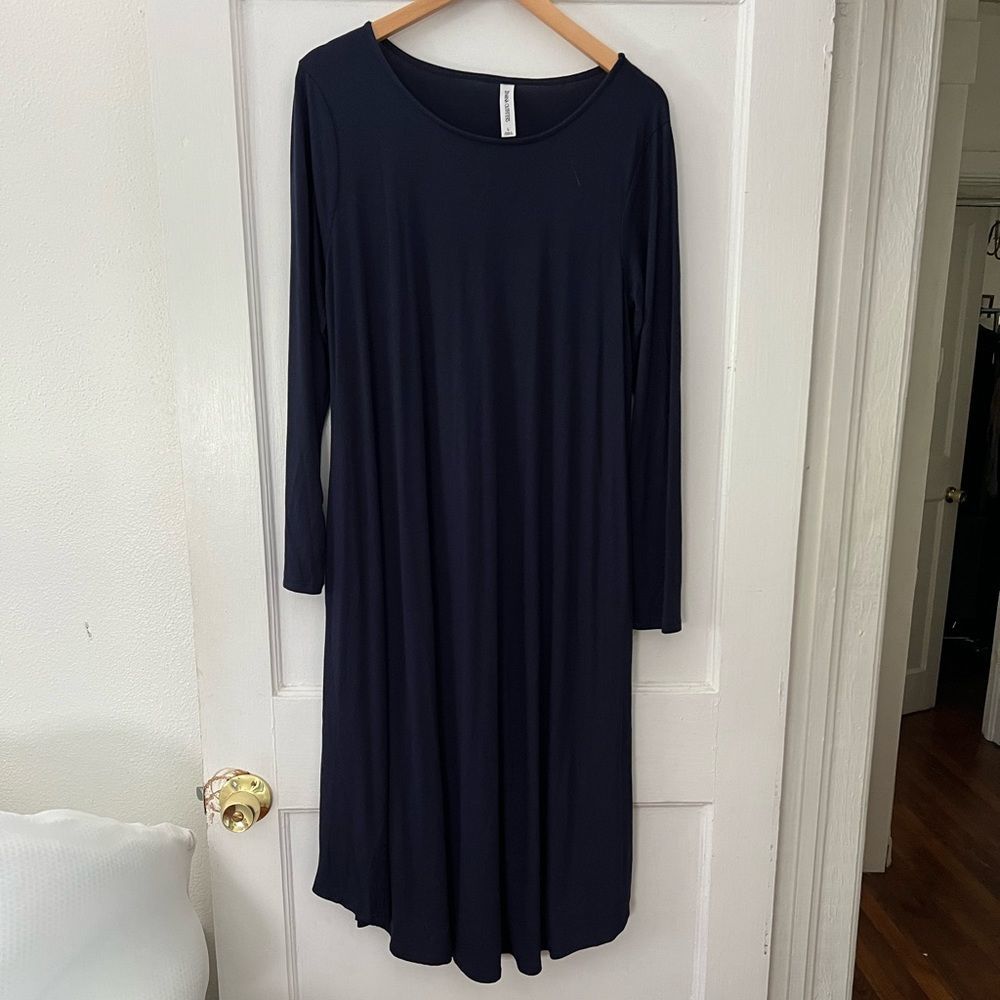 Like New Zenana Outfitters Loose Fitting Navy Dress Sz L